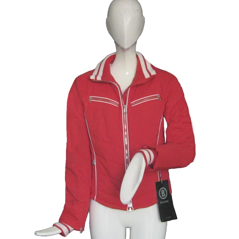 NEW $1495 Bogner Jacket! US 4 6 Small Red With Sporty White Trim Lighter Weight